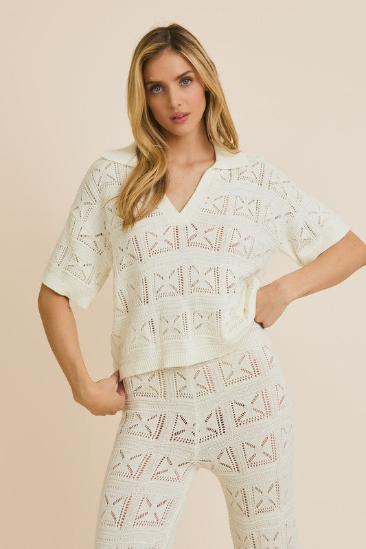 Lina Collared Knit Top