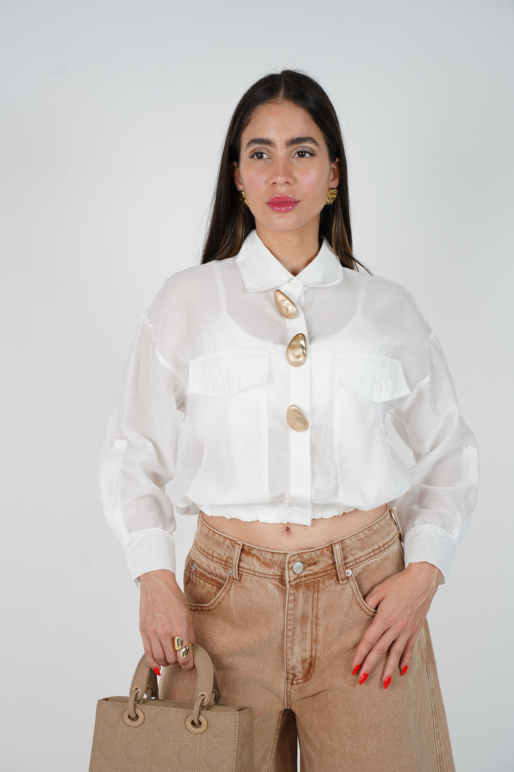 Metal Button Down Shirt