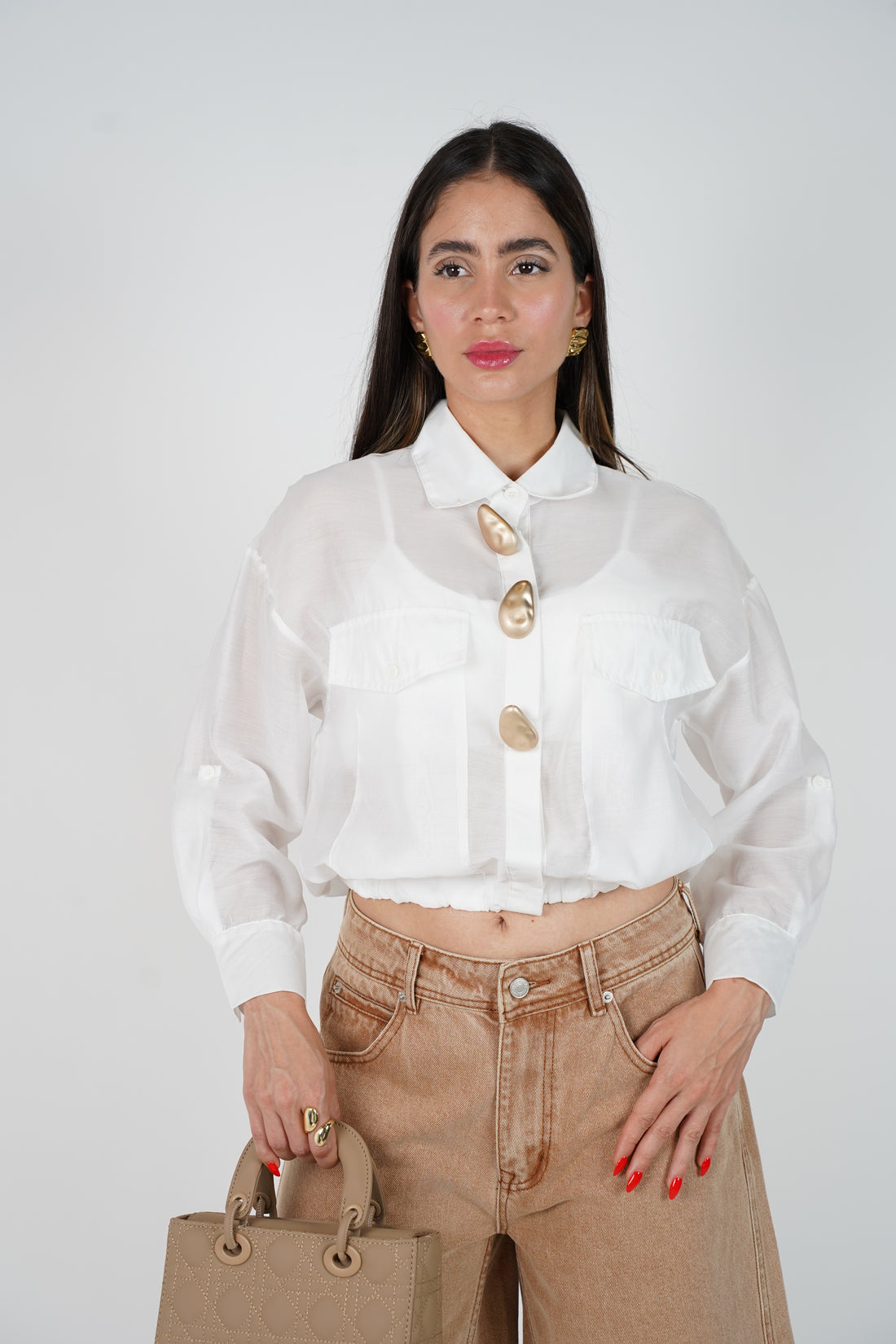 Metal Button Down Shirt