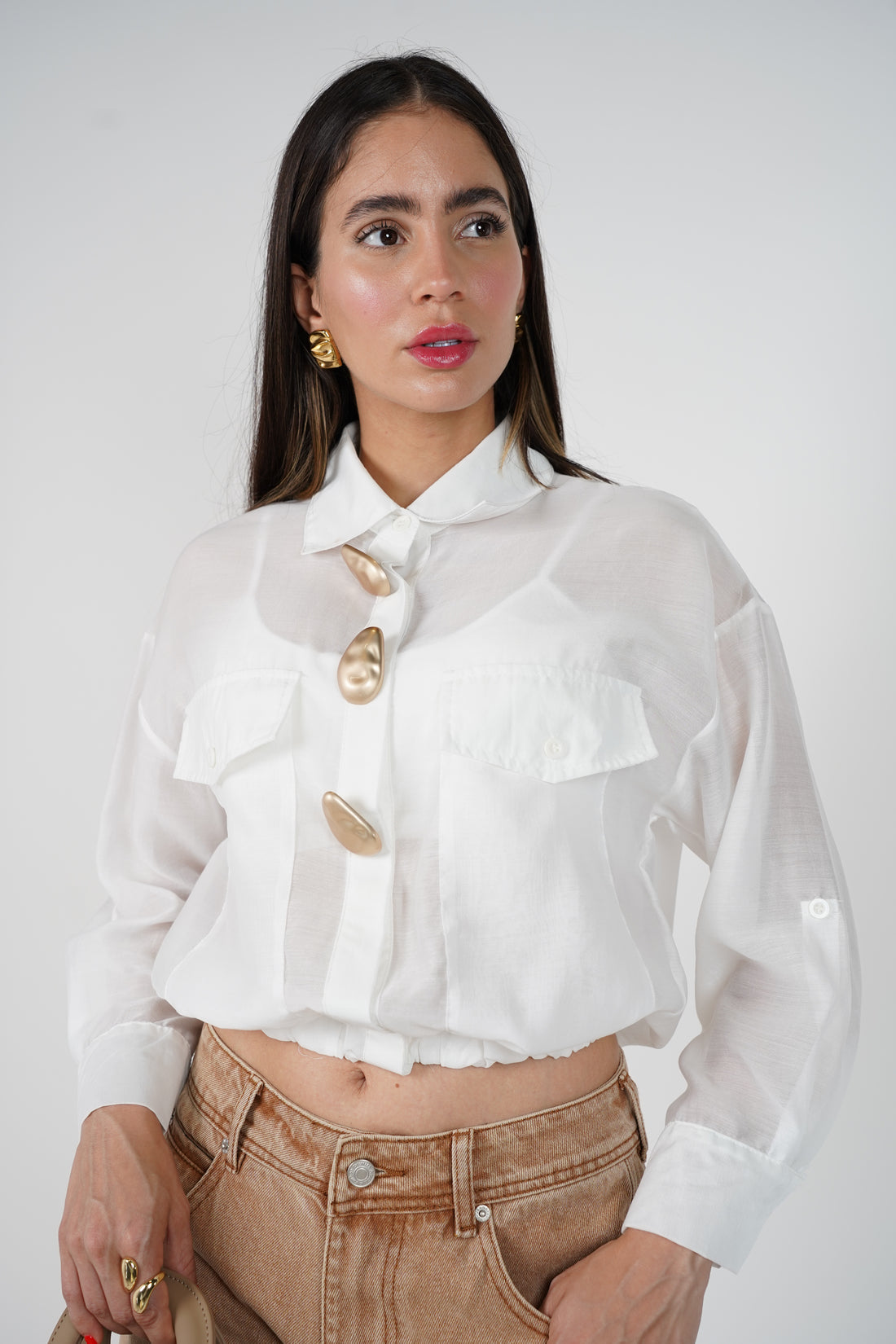 Metal Button Down Shirt